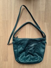 Genuine Leather, Leder-Schultertasche, Shopper, Umhängetasche, City Bag, Grün