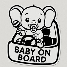 Baby on Board Elephant 9x9cm