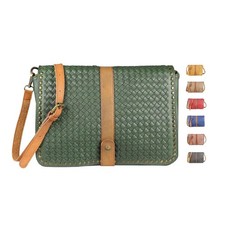 DAMEN FLECHT TASCHE Shopper Leder Optik Nieten Schultertasche Umhängetasche Bag