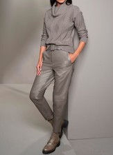 NEU! Premium Lederhose Reg.€219,- Lammleder Lammnappa Nappaleder Hose Taupe M 38