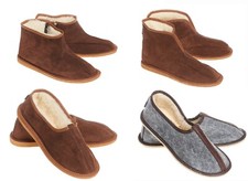 HausSchuhe Schafwolle Winter Schuhe Leder HüttenSchuhe  Halbschuhe Unisex