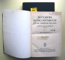 Blüchers Auskunftsbuch für die Chemische Industrie. Lange, Otto Dr.: