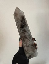 Rauchquarz 1,8kg Turm Spitze Edelstein Kristall 28cm