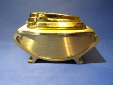 Ronson Varaflame Tischfeuerzeug  in Gold  Mantel  - gasdicht -