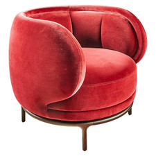 Wittmann Sessel Fauteuil Vuelta 80 Bezug Stoff Velvet Bordeaux Rot Füße 