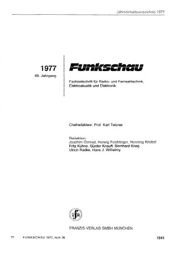 Funkschau jahrgang 1977 25 - jahrgang, 1977,
