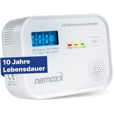 CO-Melder Kohlenmonoxidmelder Warnmelder 85dB Alarm LCD-Display 10Jahre Batterie