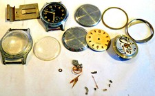 Uhren Bastel-Set Zifferblätter Zeiger Fassungen Zahnräder Schräubchen Gläser etc