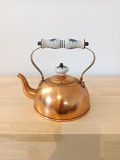 Vintage Wasserkessel Kupfer Keramikgriff Water Kettle