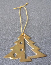 MESSING Baumschmuck - Tannenbaum Anhänger Metall goldglänzend hochwertig schwer