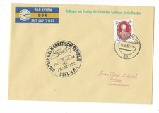W751 Brief DDR Luftpost Lufthansa Erstflug Berlin - Dresden 1957 Sonderstempel
