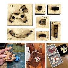 7x DIY Schaukelpferd Stanzen Schneideisen für Leder geschnitten Lederhandwerk