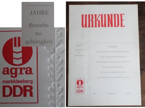 Ddr urkunde blanko agra - ddr,