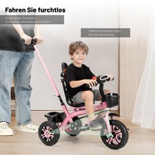 Dreirad mit Schubstange Laufrad Lenkstange Kinderdreirad Baby 2-5 Jahre Geschenk