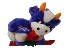 MILKA Kuh Ski 16 cm Figur Plüschtier Schlüsselanhänger Schal Plüschtier Spaß Fun