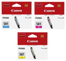3 Canon Druckerpatronen Tinte CLI-581 C / M / Y Multipack