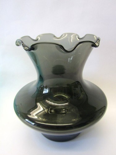 Rauchglas vase grau - rauchglas, gewellter