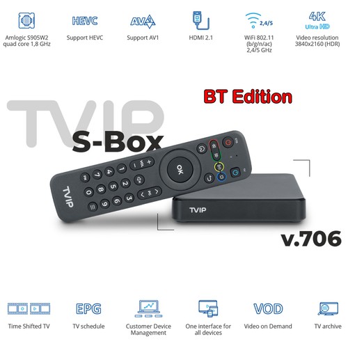 Tvip box 706 4k - bt, uhd