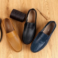Mode Italienische Herren Schuhe Freizeit Slipper Leder Mokassins Halbschuhe