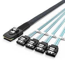 B-Ware Kabel CableCreation Mini SAS 36 Pin-Stecker (SFF-8087) zu 4 x SATA 7 Pin