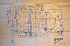 Bauplan: Hanseschiff um 1470 / 10 Blatt / 1:50 / 1:100 und Baubeschreibung.