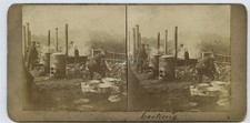 Stereoview Of Army Kitchen