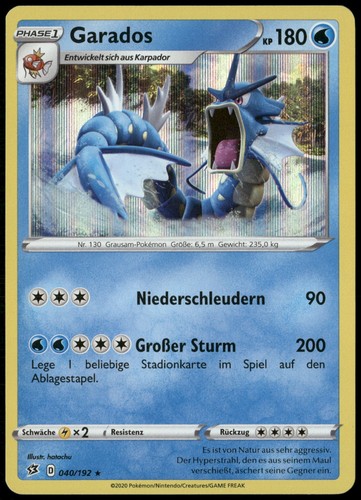 Pokemon garados 040 - 040/192, holo