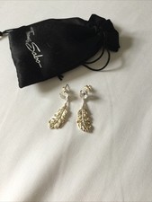 Thomas Sabo Ohrringe ? Feder m. XL Kristall Stein ? Damen Ohrstecker w.NEU 