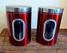 2 Vorratsdosen Vorratsbehälter Aufbewahrungsdosen Küchenbehälter rot aromadicht