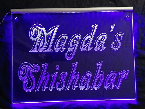 Shisha bar led leuchtschild - bar,