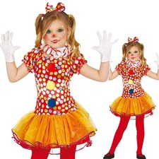 Clown Kinderkostüm Clownskostüm Mädchen Harlekin Kleid Zirkus Verkleidung Kasper