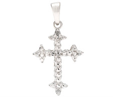 Diamant kreuz anhänger massiv - kreuz,