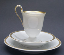 KPM Berlin CAMPANER Tasse Untertasse Kuchenteller Goldrand 1. Wahl