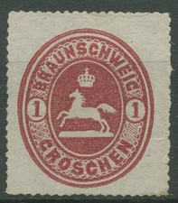 Braunschweig 1865 Wappen im senkrechten Oval 18 ohne Gummierung