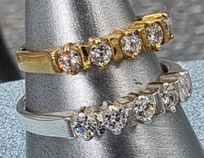 massiv Sterling Silber 925 Ring mit 5 Zirkonia á Ø ca. 4 mm auch vergoldet