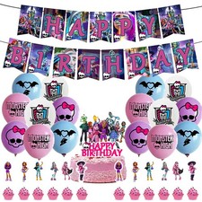 30pcs Monster High Theme Geburtstag Party Supplies Banner Kuchen Toppers Ballons