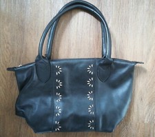 Rowallan Henkeltasche, Leder, Hand made, 35 x 22 x 16 cm, schwarz, neu