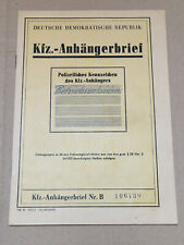 KFZ Brief Anhängerbrief DDR DIKO Diesel Kompressor 4/8 Fa. Renger Arnstadt 1972