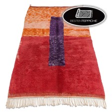 Moderner dick Teppich BERBER Beni Mrirt handgewebt aus Marokko Geometrisch rot