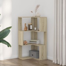 vidaXL Eck-Bücherregal 3 Böden Weiß 50x50x102 cm Holzwerkstoff