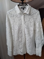 Damen Spitzenbluse, 36, Weiß