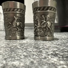2 Stück 92% Reinen Zinn Schnapsbecher