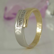 Markenring Caren Pfleger 585 Gelbgold Weißgold 14K bicolor 7 Diamanten Gr. 71