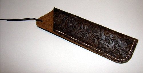 Lederetui blumenornament - lederetui,