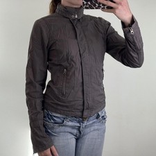 Y2K Vintage Hooch Lightweight Zip Up Jacket Cargo Utility Reißverschlüsse High Roll Neck