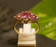 Toller 375 9 K Gold Ring Rosa Pink Navette Klare Steine GTR Samuel Aaron USA