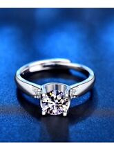 Ring Diamant Moissanit 1 Karat italienische Silber 925 Ringe mit GRA Zertifikat