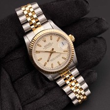 Rolex Datejust 68273 Kannelierte Lünette Uhr 31mm Jubiläum Ivory Computer Dial