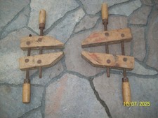 2 x Retro alt Holz Schraubzwingen Deko Werkzeug Schreiner Zimmermann Vintage