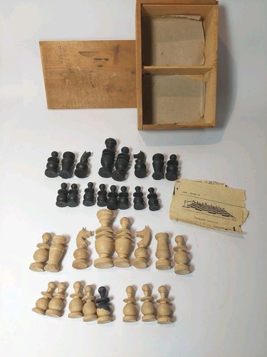 Antike schachfiguren holz - schachfiguren,